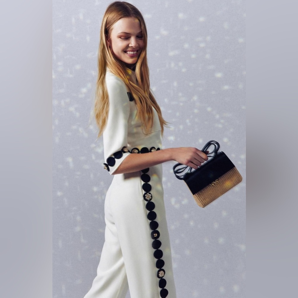 Elie Saab Studded Cady Jumpsuit in White - Picture 8 of 13